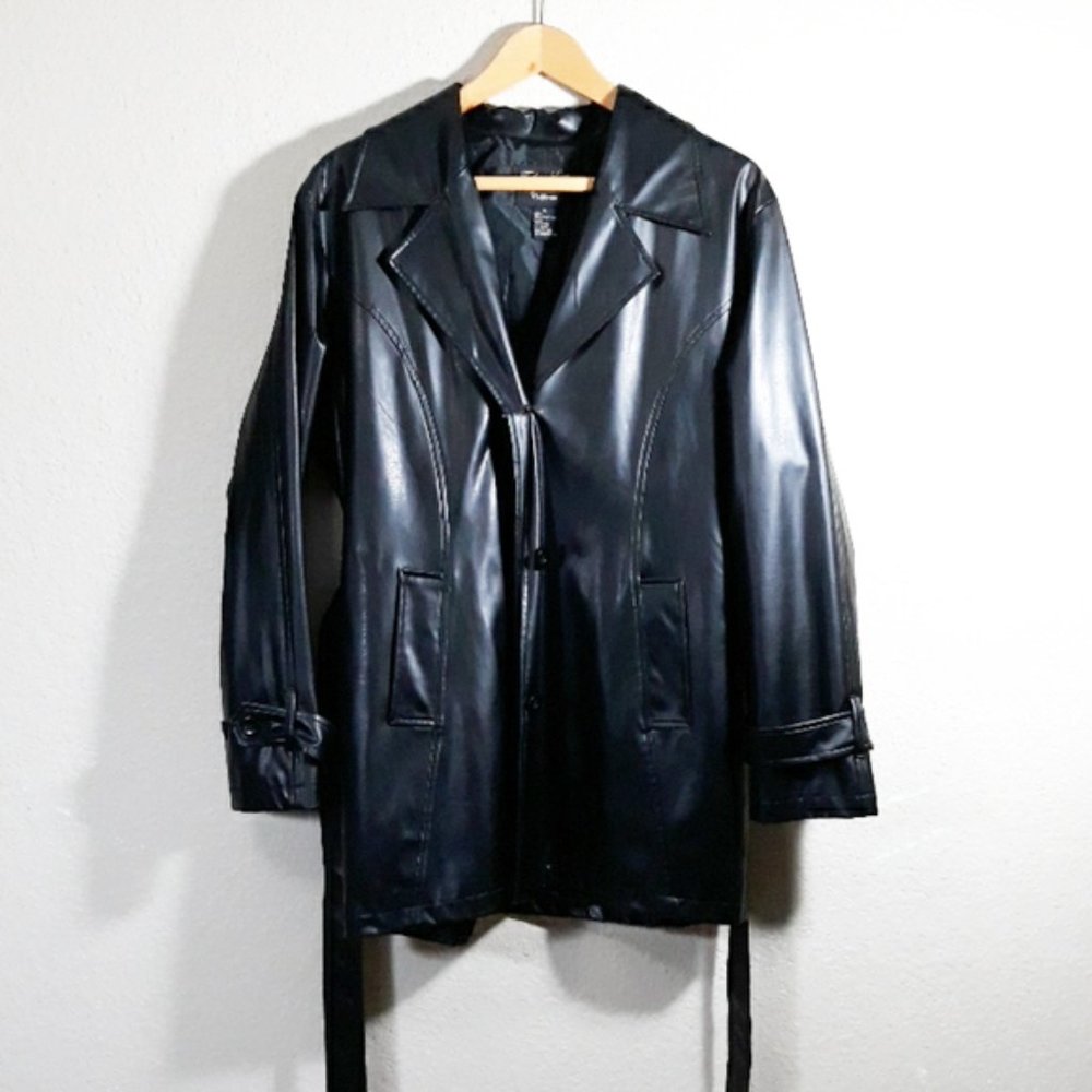 Men's Faux Leather Black Jacket - Fashion Exit XL